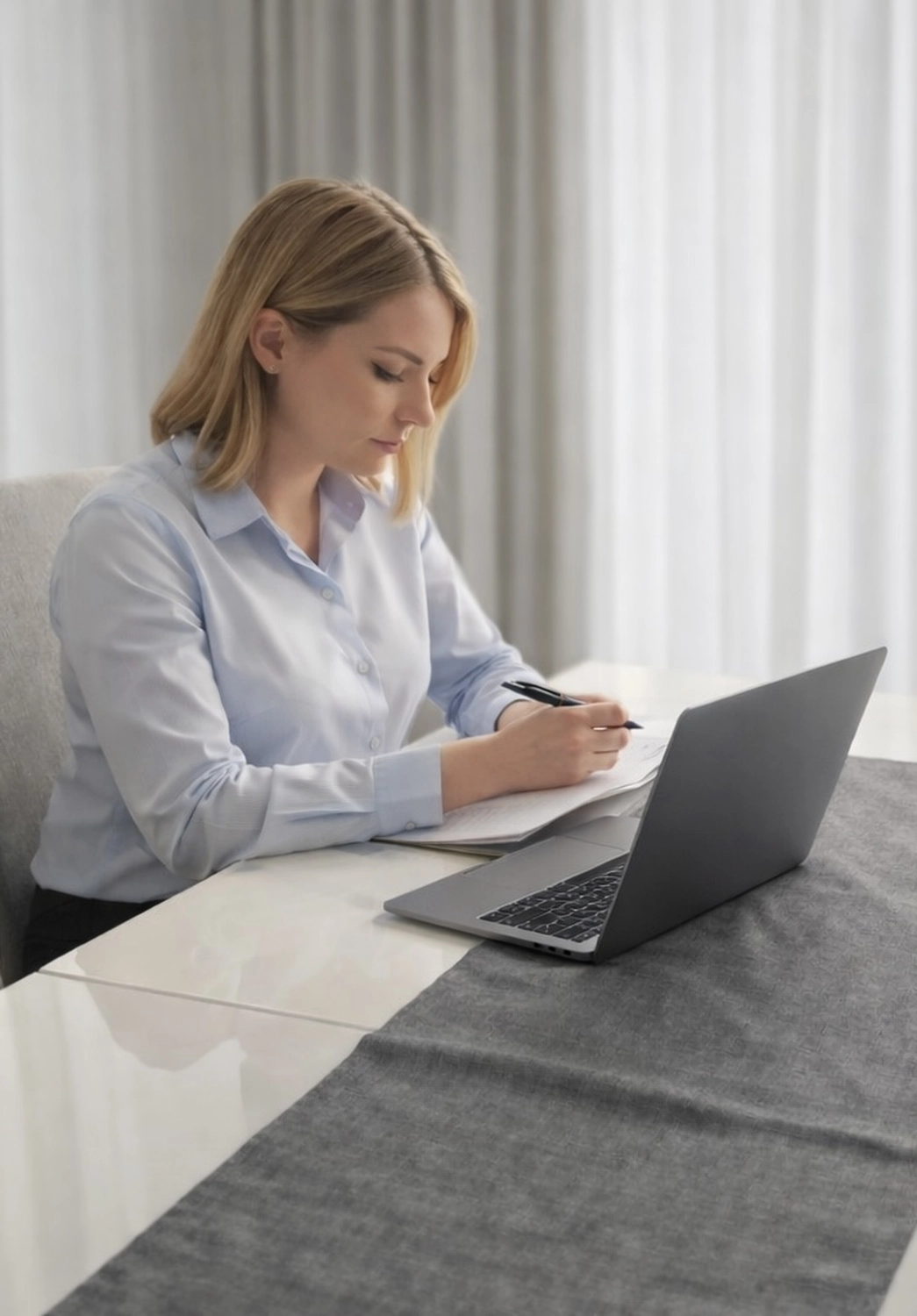 Hadzsi GbR - Assistenzdienstleistungen - Beraterin geht die Unterlagen durch